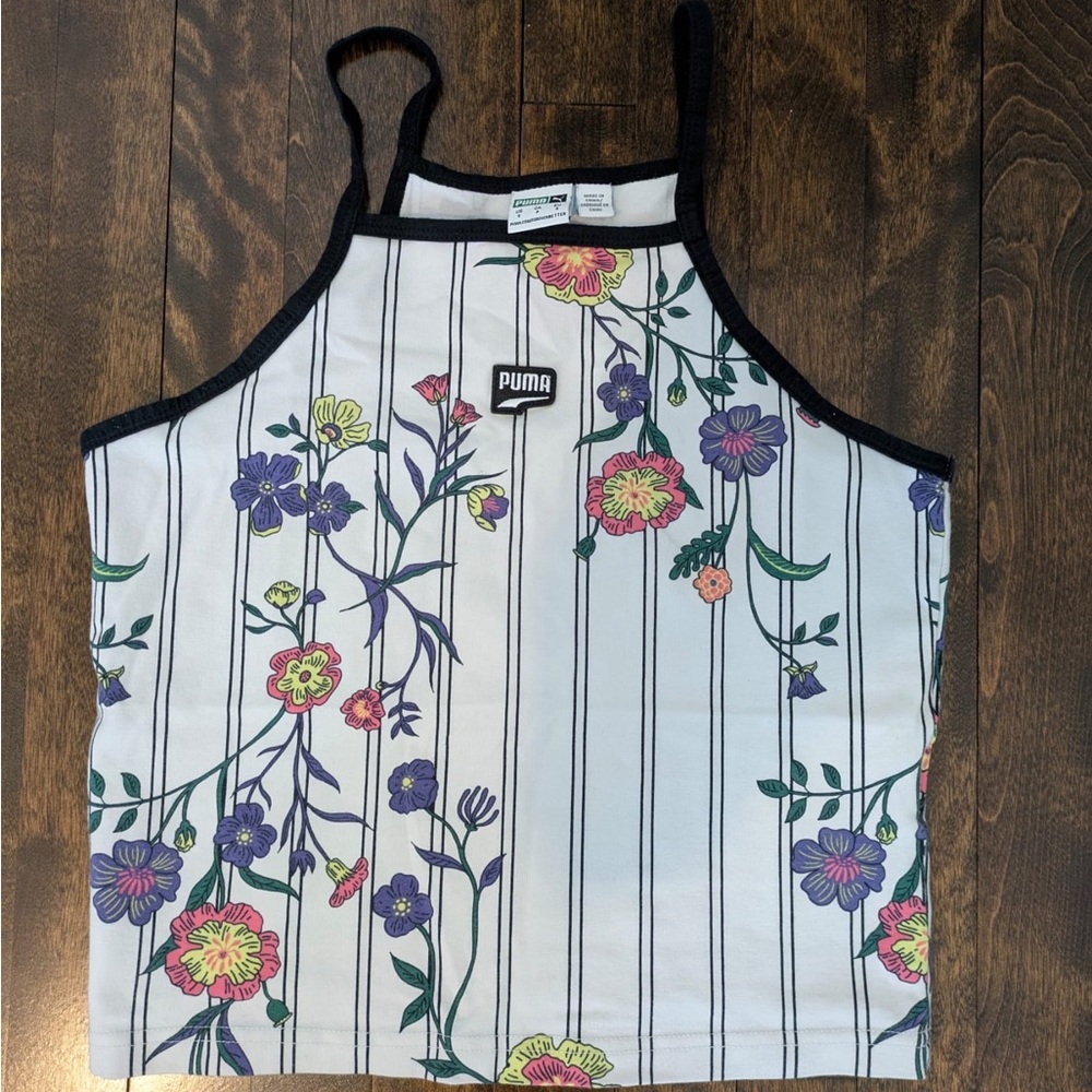 Puma Floral Crop Top Small